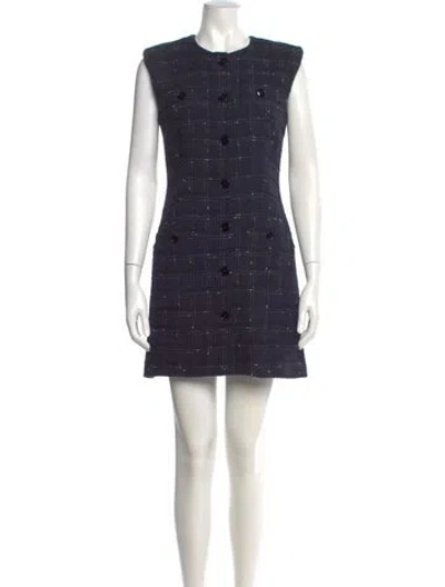 Pre-owned Veronica Beard Crew Neck Mini Dress W/ Tags In Blue