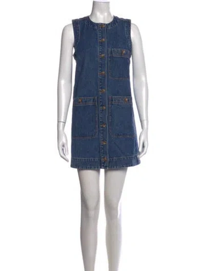 Pre-owned Veronica Beard Crew Neck Mini Dress W/ Tags In Blue