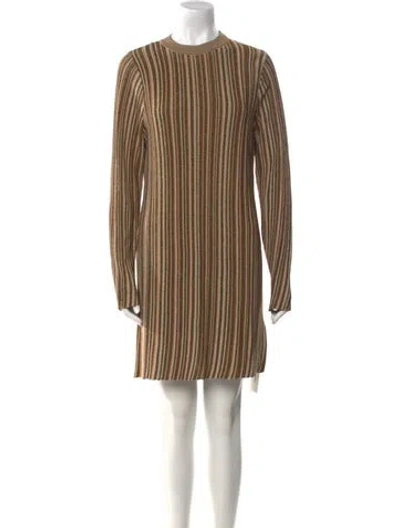 Pre-owned Veronica Beard Crew Neck Mini Dress W/ Tags In Brown