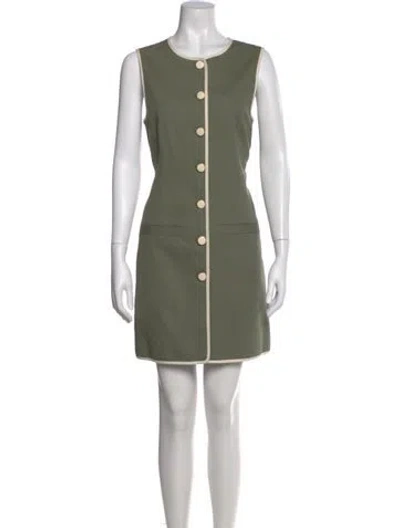 Pre-owned Veronica Beard Crew Neck Mini Dress W/ Tags In Green