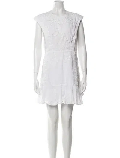 Pre-owned Veronica Beard Crew Neck Mini Dress In White