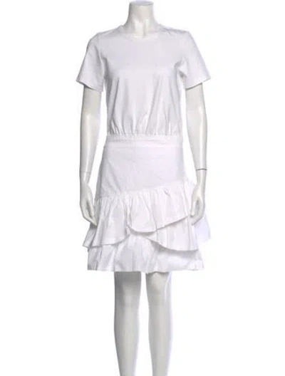 Pre-owned Veronica Beard Crew Neck Mini Dress In White
