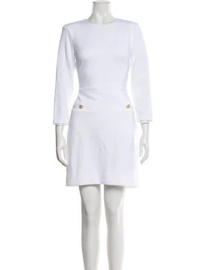 Pre-owned Veronica Beard Crew Neck Mini Dress In White