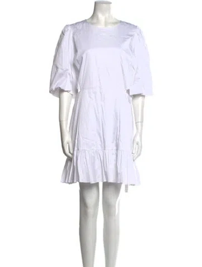 Pre-owned Veronica Beard Crew Neck Mini Dress In White