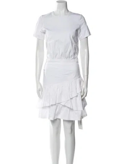 Pre-owned Veronica Beard Crew Neck Mini Dress In White