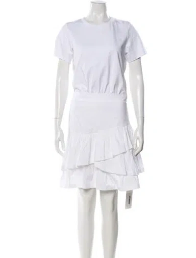 Pre-owned Veronica Beard Crew Neck Mini Dress In White