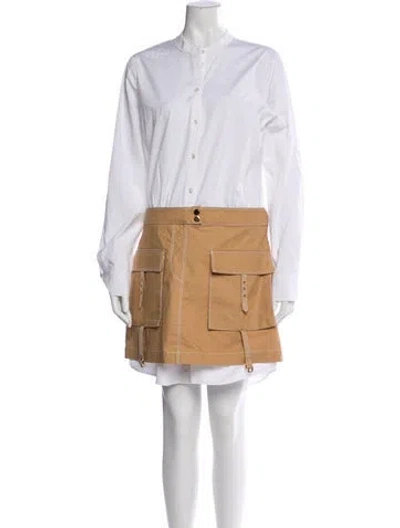 Pre-owned Veronica Beard Crew Neck Mini Dress In White