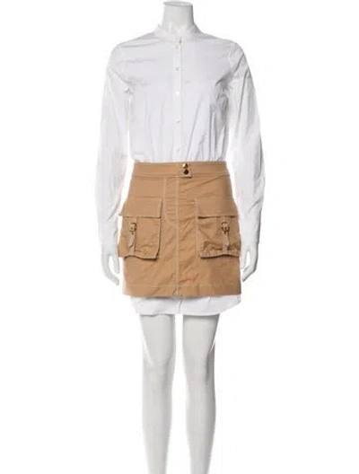 Pre-owned Veronica Beard Crew Neck Mini Dress In White