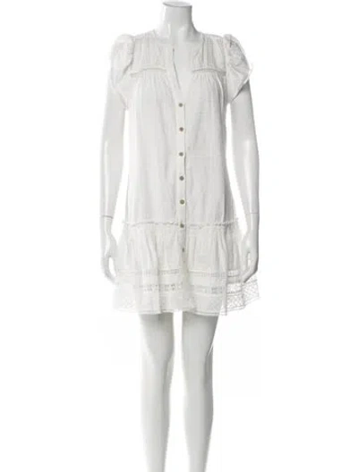 Pre-owned Veronica Beard Crew Neck Mini Dress In White
