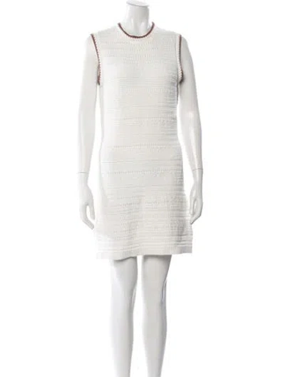 Pre-owned Veronica Beard Crew Neck Mini Dress In White