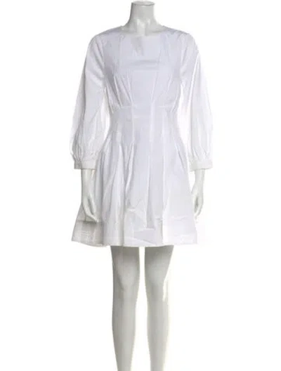 Pre-owned Veronica Beard Crew Neck Mini Dress In White