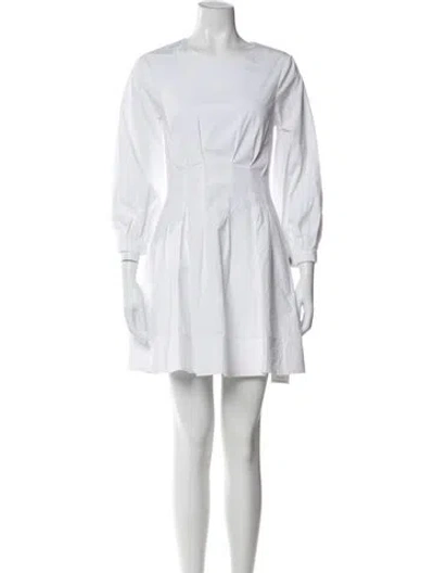 Pre-owned Veronica Beard Crew Neck Mini Dress In White