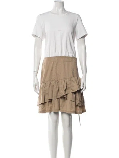 Pre-owned Veronica Beard Crew Neck Mini Dress In White