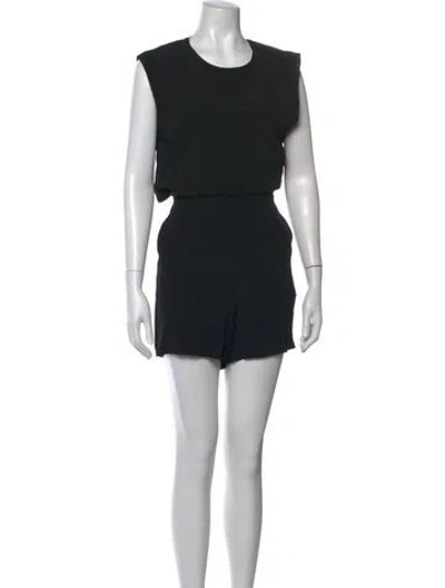 Pre-owned Veronica Beard Crew Neck Romper In Black