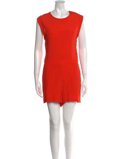 Pre-owned Veronica Beard Crew Neck Romper In Orange