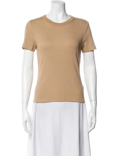 Pre-owned Veronica Beard Crew Neck Short Sleeve Bodysuit In Brown