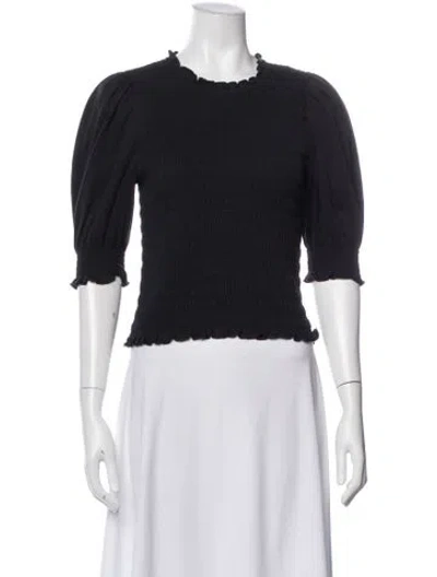 Pre-owned Veronica Beard Crew Neck Short Sleeve Crop Top In Gray