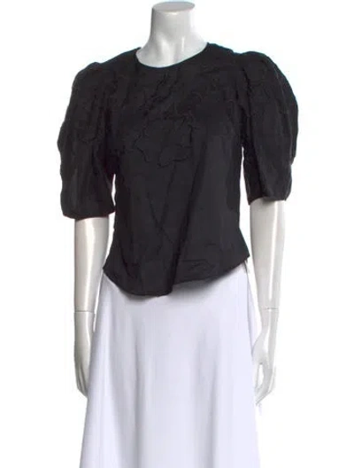 Pre-owned Veronica Beard Crew Neck Short Sleeve Top In Black
