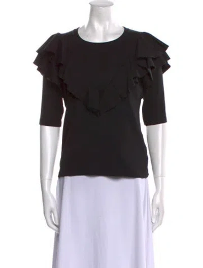 Pre-owned Veronica Beard Crew Neck Short Sleeve Top In Black