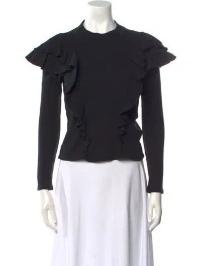 Pre-owned Veronica Beard Crew Neck Short Sleeve Top In Black