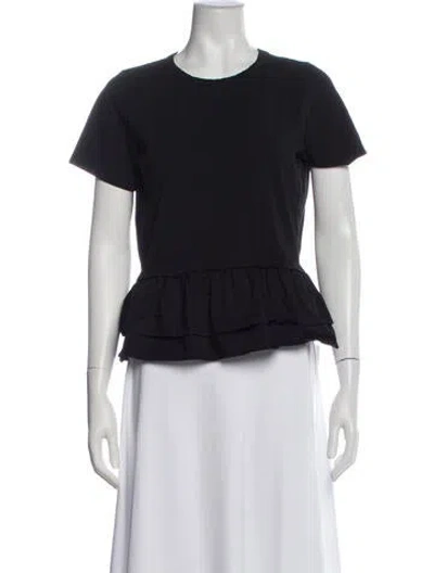 Pre-owned Veronica Beard Crew Neck Short Sleeve Top In Black