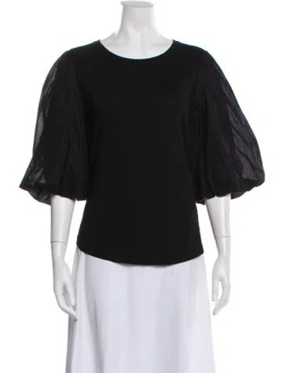 Pre-owned Veronica Beard Crew Neck Short Sleeve Top In Black