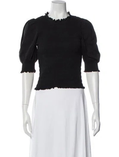 Pre-owned Veronica Beard Crew Neck Short Sleeve Top In Black