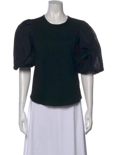 Pre-owned Veronica Beard Crew Neck Short Sleeve Top In Black