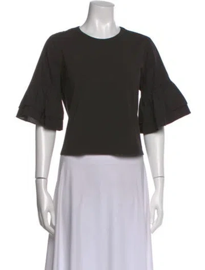 Pre-owned Veronica Beard Crew Neck Short Sleeve Top In Black