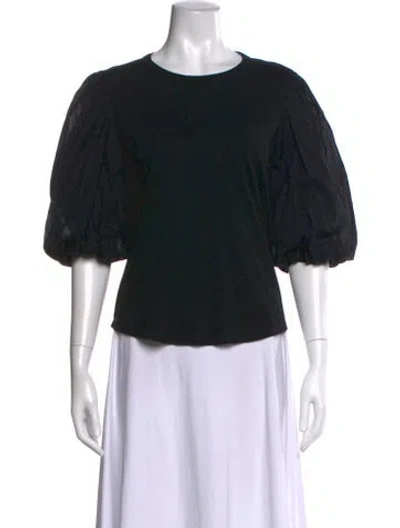 Pre-owned Veronica Beard Crew Neck Short Sleeve Top In Black