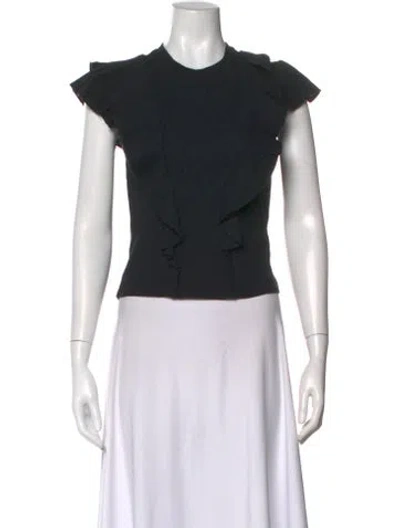 Pre-owned Veronica Beard Crew Neck Short Sleeve Top In Black