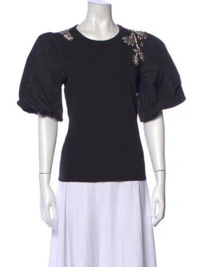 Pre-owned Veronica Beard Crew Neck Short Sleeve Top In Black