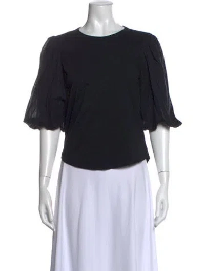 Pre-owned Veronica Beard Crew Neck Short Sleeve Top In Black