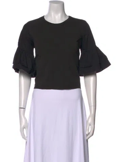 Pre-owned Veronica Beard Crew Neck Short Sleeve Top In Black