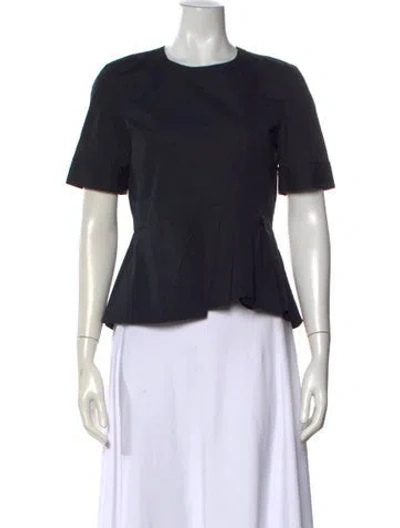 Pre-owned Veronica Beard Crew Neck Short Sleeve Top In Black