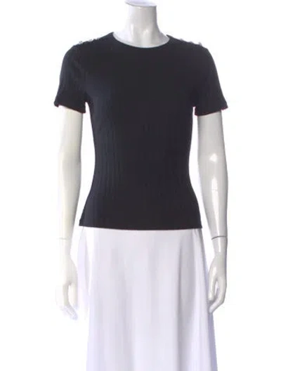 Pre-owned Veronica Beard Crew Neck Short Sleeve Top In Blue