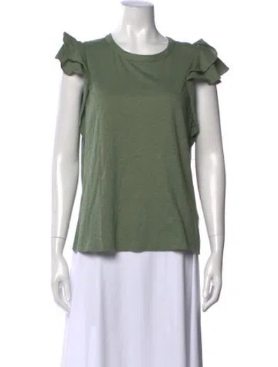 Pre-owned Veronica Beard Crew Neck Short Sleeve Top In Green