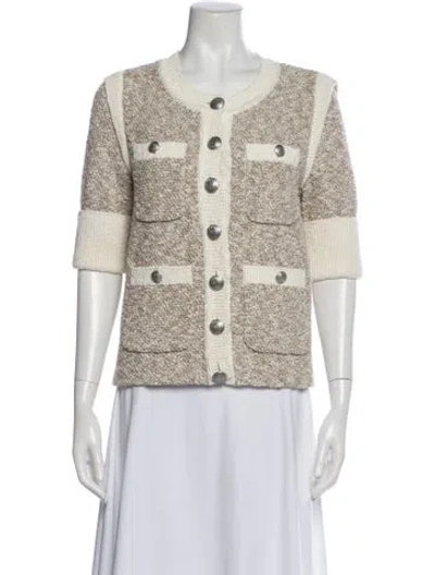 Pre-owned Veronica Beard Crew Neck Short Sleeve Top In Neutral