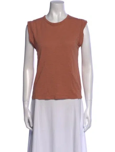 Pre-owned Veronica Beard Crew Neck Short Sleeve Top In Orange
