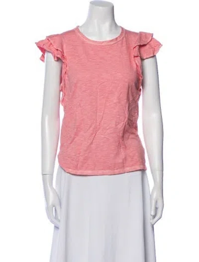 Pre-owned Veronica Beard Crew Neck Short Sleeve Top In Pink