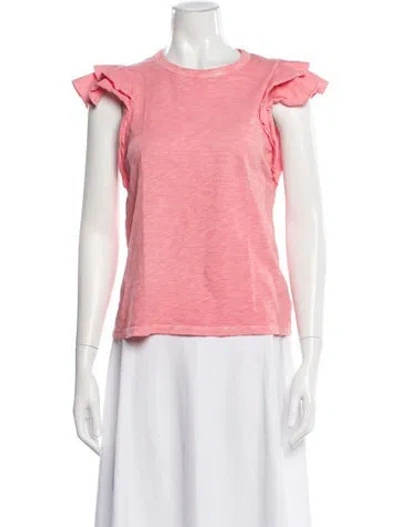 Pre-owned Veronica Beard Crew Neck Short Sleeve Top In Pink