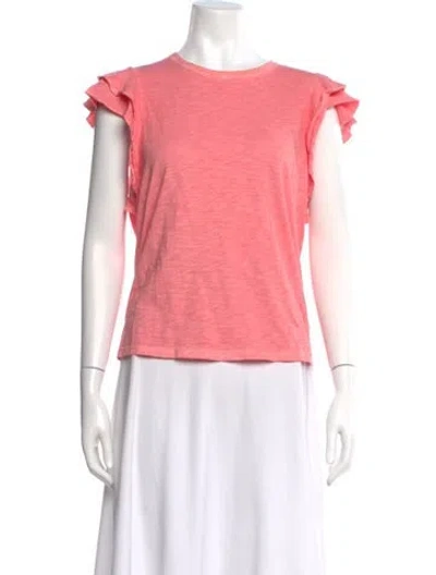 Pre-owned Veronica Beard Crew Neck Short Sleeve Top In Pink