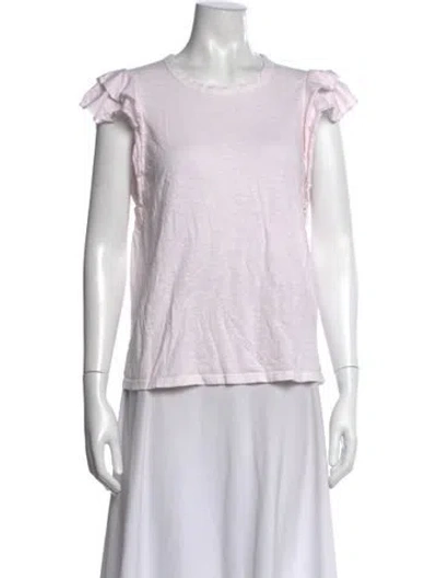 Pre-owned Veronica Beard Crew Neck Short Sleeve Top In Pink