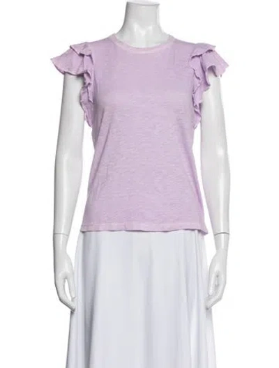 Pre-owned Veronica Beard Crew Neck Short Sleeve Top In Purple