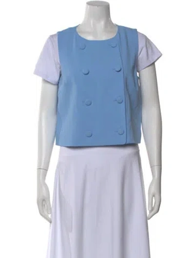 Pre-owned Veronica Beard Crew Neck Short Sleeve Top W/ Tags In Blue
