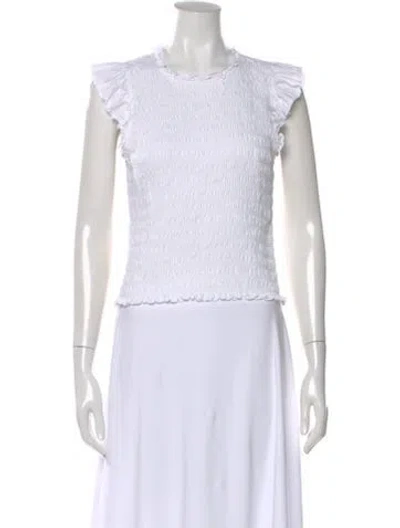 Pre-owned Veronica Beard Crew Neck Short Sleeve Top In White