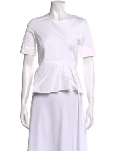Pre-owned Veronica Beard Crew Neck Short Sleeve Top In White