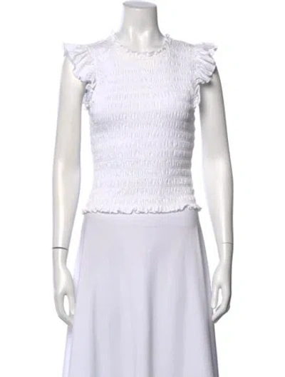 Pre-owned Veronica Beard Crew Neck Short Sleeve Top In White
