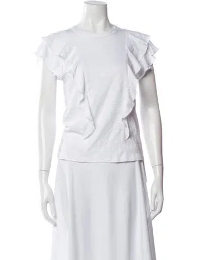 Pre-owned Veronica Beard Crew Neck Short Sleeve Top In White