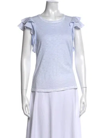 Pre-owned Veronica Beard Crew Neck Short Sleeve Top In White